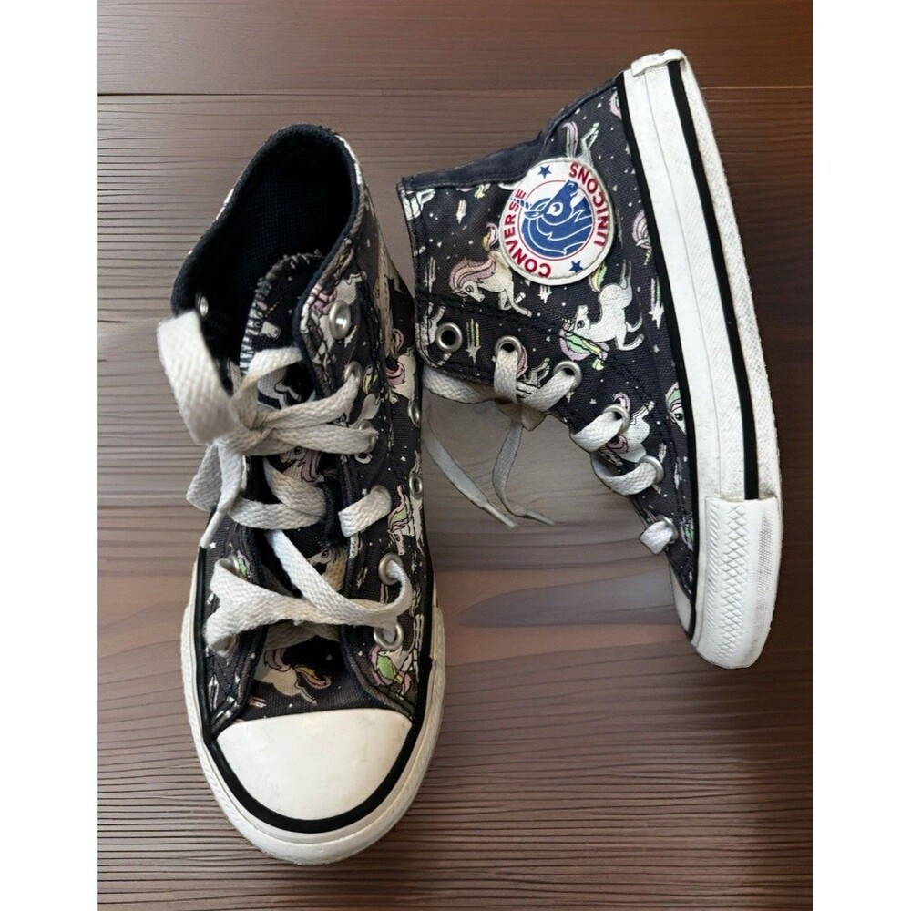 Converse Chuck Taylor All Star Sneakers Girls 11 Navy Unicorn Hi Top Lace Up